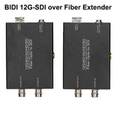 12G/6G/3G/HD-SDI over Fiber Extenders Up to 10Km ,1 port Bidirectional 12G SDI Video Fiber Converters Adapter Uncompressed w/ two 12G SFP optical module and hot shoe, Professional Broadcast gradeA set